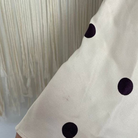 Size 8 SHONA JOY Cream with Black spot polka dot 3/4 sleeve short dress - Picture 7 of 12